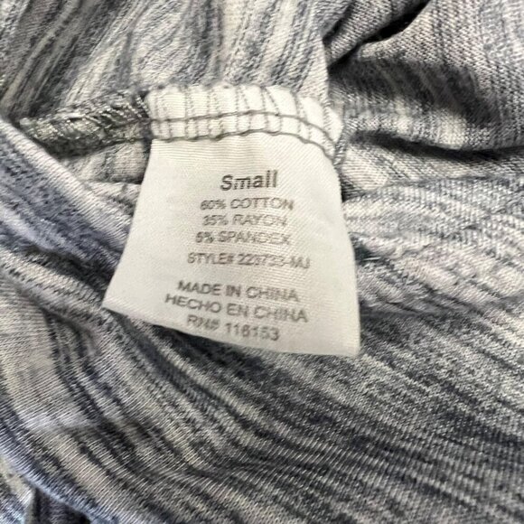 Poof New York Women's V-Neck Sheer Gray Heathered T-Shirt Size Small - Picture 9 of 9